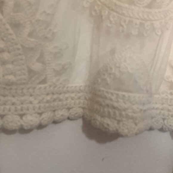 Boho Crochet & Sheer Mesh Vest | Festival Hippie Style Fits S/M - Picture 7 of 7